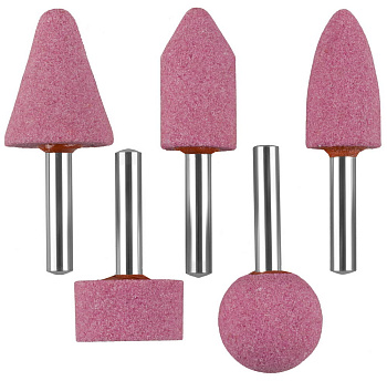 Набор "Мастер": Абразивные минишарошки-насадки для дрели, оксид алюминия высокой твердости, хвостовик d 6мм, 5 предм. ЗУБР