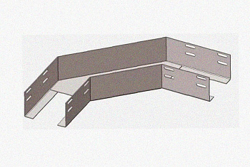 Лоток угловой глухой КГГ 100х65-135 УХЛ1 поворот на 135, оцинкованный лист S1,5