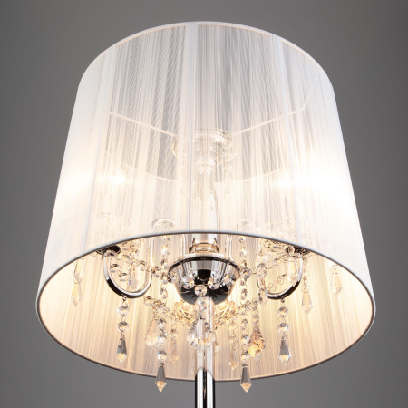 Торшер с абажуром 3*E14 40Вт хром IP20 Allata (2045/3F хром / белый) Eurosvet