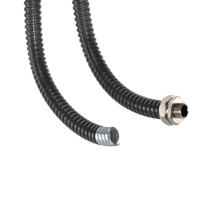 Металлорукав DN 40мм в герметичной ПВХ изоляции, низкотемпературный, Dвн 40,0 мм, Dнар 46,0, 25 м, цвет чёрный DKC