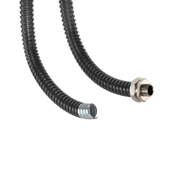 Металлорукав DN 40мм в герметичной ПВХ изоляции, низкотемпературный, Dвн 40,0 мм, Dнар 46,0, 25 м, цвет чёрный DKC