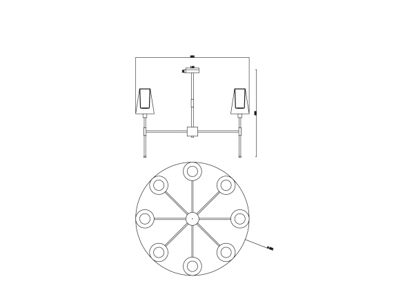 Люстра 8*E14 40Вт Хром IP20 Tida FR5196PL-08CH Freya