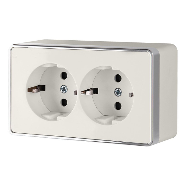 Розетка двойная с заземлением (слоновая кость) Gallant ОУ IP20 Werkel