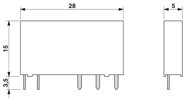 Вставное миниатюрное реле REL-MR-24DC/21 с силовым контактом, 1 переключающий контакт, напр