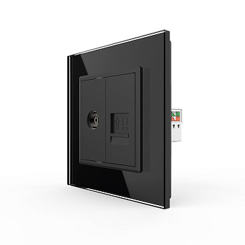 Розетка ТВ/КОМП RJ-45 Черная Livolo