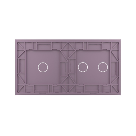 Панель для двух сенсорных выключателей, 3 клавиши (2+1), цвет розовый, стекло Livolo