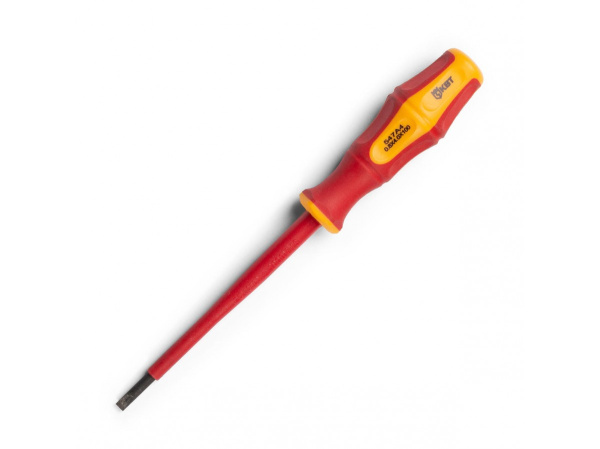Отвертка диэлектрическая шлицевая 4.0х100 серия ПРОФИ  КВТ