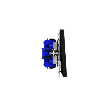 Проходной переключатель встраиваемый Voltum S70 двухклавишный 10А, (графит)