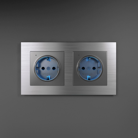 Aluminium Рамка на 2 поста (алюминий) Werkel