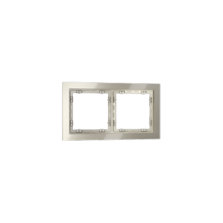 Рамка стеклянная Voltum S70 на 2 поста, (шелк, стекло)