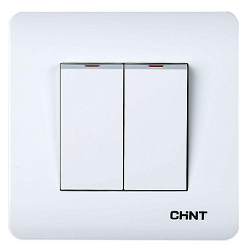 Выключатель 2-клавишный 10А 250В CHINT