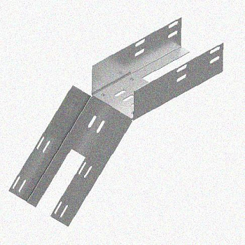 Лоток перфорированный КС 600х150-45 УТ1,5 для поворота трассы вниз на 45, оцинкованный лист S1,5