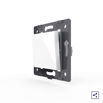 Выключатель однолинейный проходной клавишный (модуль) БЕЛЫЙ Livolo