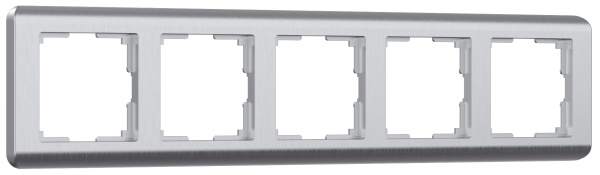 Stream Рамка горизонт/вертик 5 пост . серебряный IP20 Werkel