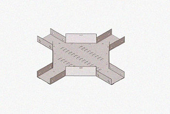 Лоток крестообразный замковый глухой КМЗГ 150х50 УТ1,5, оцинкованный лист, S1,0