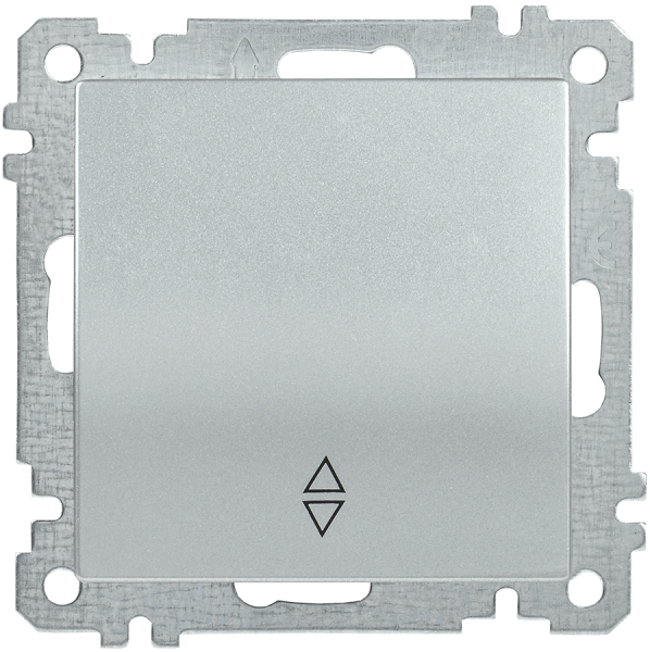 Выключатель 1-клавишный проходной ВС10-1-2-Б 10А BOLERO серебряный IEK