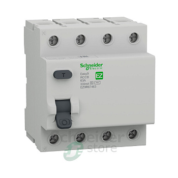 Устройство защитного отключения УЗО 4П 63А 300мА АС-S EASY 9 Schneider Electric