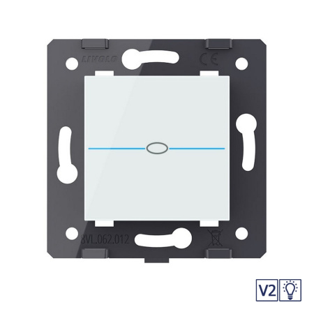 Одноклавишный сенсорный диммер Quadro версия 2, цвет белый (механизм) Livolo