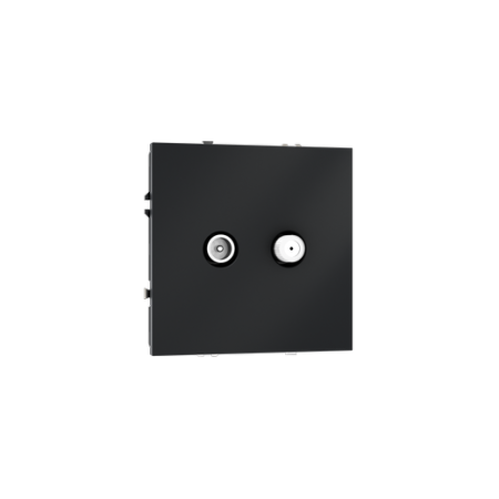 Розетка телевизионная встраиваемая Voltum S70 оконечная TV+SAT, (графит)