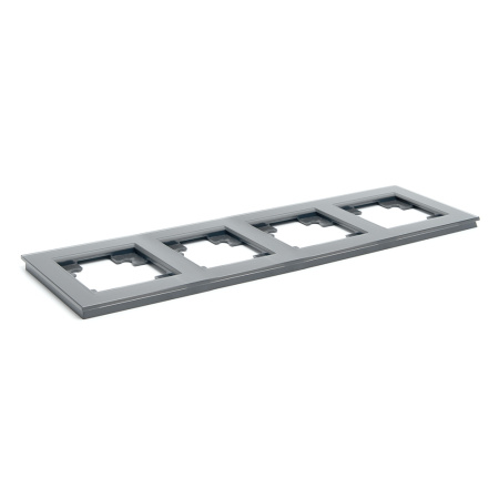 Рамка 4-местная, стекло, STEKKER, GFR00-7004-06, серия Катрин, графит