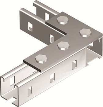 Пластина соединительная L-обр., длина 90х140 мм, 4отв., горячеоцинкованная DKC