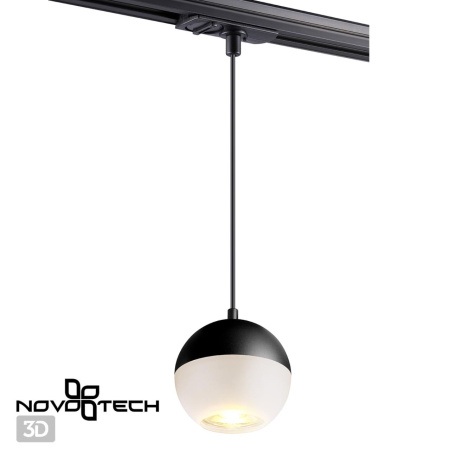 Св-к трековый однофазный,длина провода 1м IP20 GU10 9W 220V GARN черный NOVOTECH