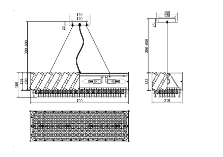 Подвесной светильник 4*E14 40Вт Латунь IP20 Artistico MOD017PL-04BS Maytoni