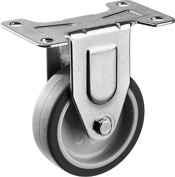 Колесо неповоротное d=75 мм, г/п 60 кг, термопластич. резина/полипропилен, Профессионал ЗУБР