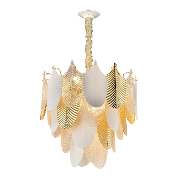 Люстра подвесная Золото/Золото, Белый, Прозрачный E14 19*40Вт WE126.19.303 WERTMARK