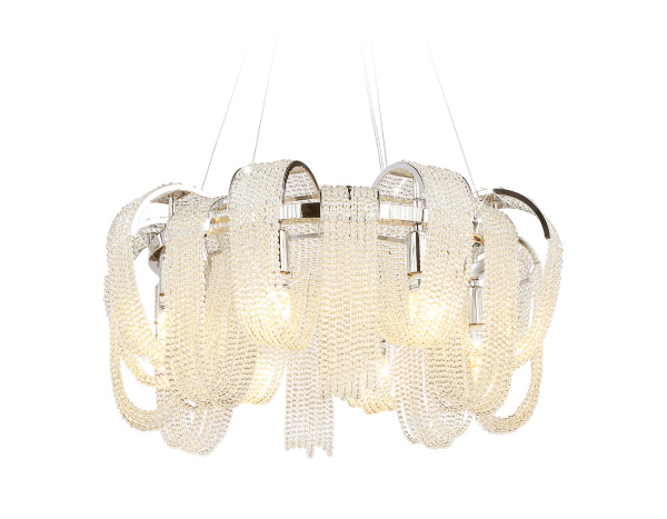 Подвесная люстра с хрусталем TR5377/8 CH/CL хром/прозрачный E14*8 max 40W D600*300 Ambrella Light