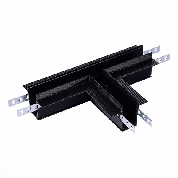 Коннектор T-образный для встраиваемого магнитного шинопровода под ГКЛ 12мм Черный ST007.499.12 ST LUCE