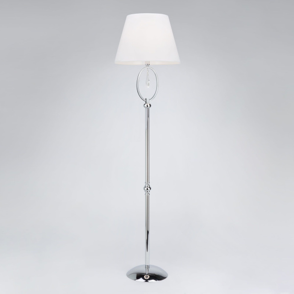 Торшер с белым абажуром 1*E14 60Вт хром IP20 Madera (01056/1 хром) Eurosvet