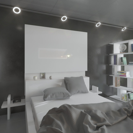 Трековый светодиодный светильник для однофазного шинопровода 12Вт 4200К серебряный IP20 Spila (a056375) Elektrostandard