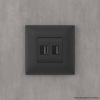 USB зарядное устройство в стену, "Avanti", "Черный матовый" DKC
