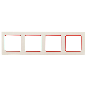 Стокгольм Рамка 4-местная белая с линией цвета красный EKF