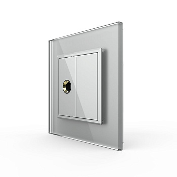 Розетка микрофон TRS 6.3 JACK Серая Livolo