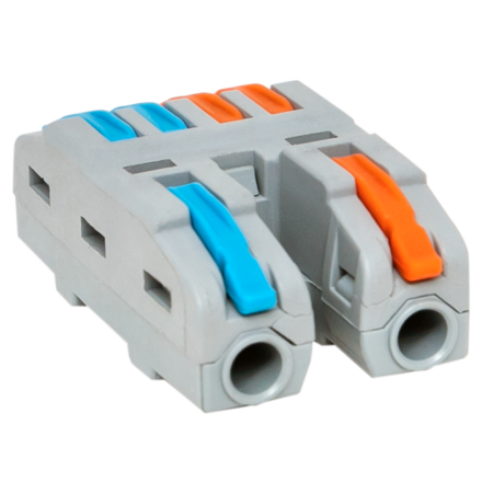 Строительно-монтажная клемма СМК 222-424 разветвительная 4 выхода 0,08-4 мм2 EKF