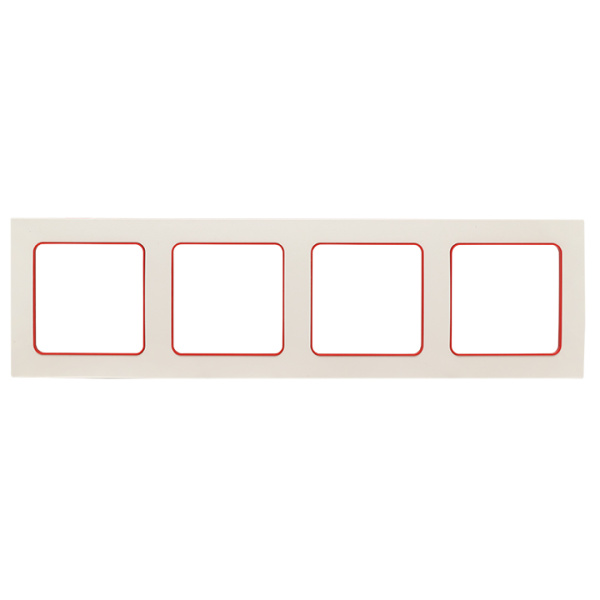 Стокгольм Рамка 4-местная белая с линией цвета красный EKF