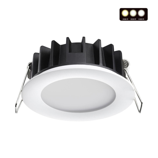 Встр.св/д св-к с перекл.цвет.темп.IP20 LED 3000К/4000К/6000К 10W 220V белый LANTE NOVOTECH