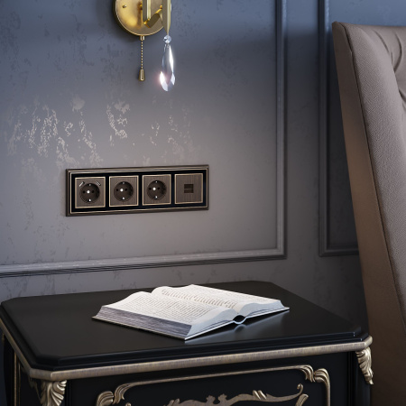 Накладка для USB розетки (бронзовый) Werkel