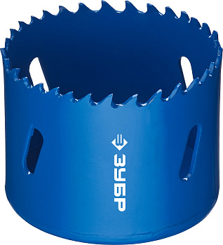 57мм, коронка биметаллическая, быстрорежущая сталь ЗУБР