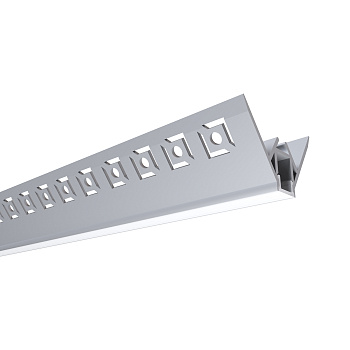 08-45 Профиль алюминиевый для светодиодной ленты, внешний угол, под штукатурку, серебро, 50х22мм, 2,5м, шир. ленты до 9мм, индивидуальная у... APEYRON