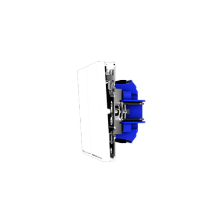 Проходной переключатель встраиваемый Voltum S70 двухклавишный с подсветкой 10А, (белый глянцевый)