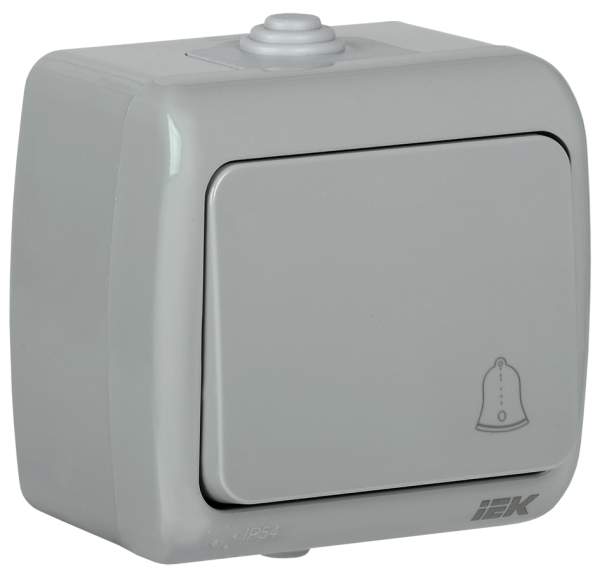 Выключатель 1-клавишный для ОУ кнопочный ВС-20-1-3-А 10А IP54 AQUATIC IEK