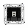 Компьютерная розетка RJ-45 без шторки в стену, кат.6 одинарная экранированная, "Avanti", "Черный квадрат" DKC