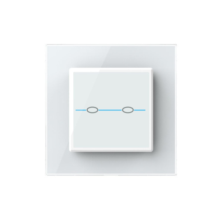 Сенсорный выключатель Quadro 2 клавиши 1 пост Белый Livolo