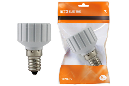 Переходник E14-GU10, белый, TDM Переходник E14-GU10, белый, TDM