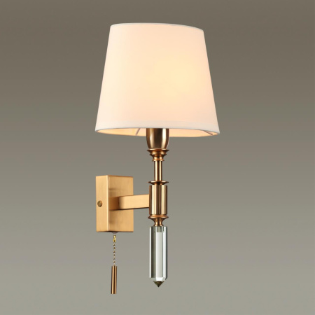 Бра с выкл.E14 1*40W LONDON бронзовый/белый/ткань ODEON LIGHT