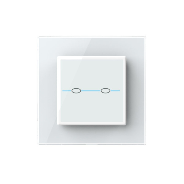Сенсорный выключатель Quadro 2 клавиши 1 пост Белый Livolo