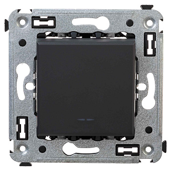 Выключатель одноклавишный в стену, "Avanti", "Черный матовый" DKC